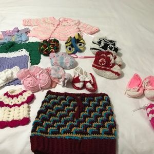 Crocheted baby booties